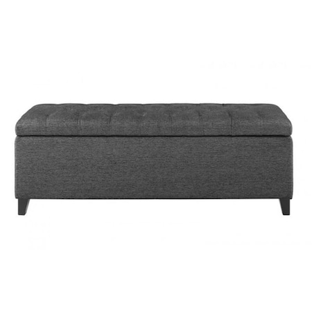 Madison Park Shandra Tufted Top Storage Bench - Charcoal FUR105-0052
